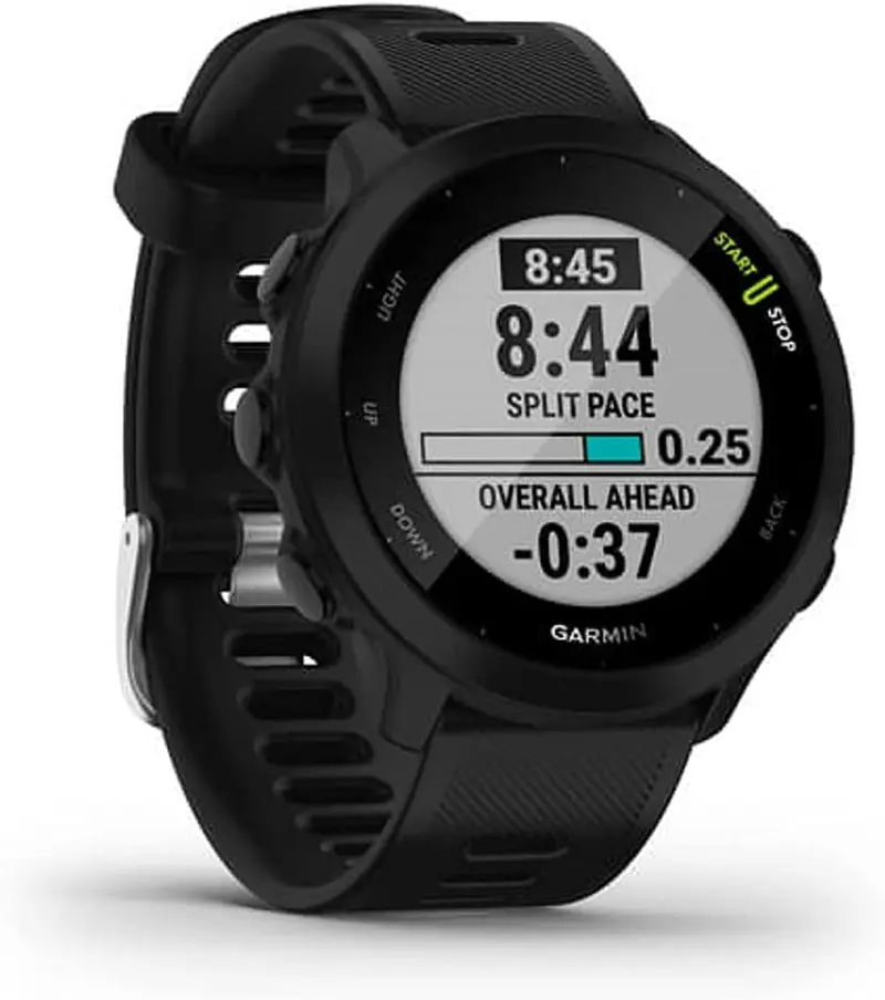 Garmin Forerunner 55 GPS-Lauf-Smartwatch mit Pulsmesser, PacePro-Funktion und 2-Wochen-Akku, Schwarz