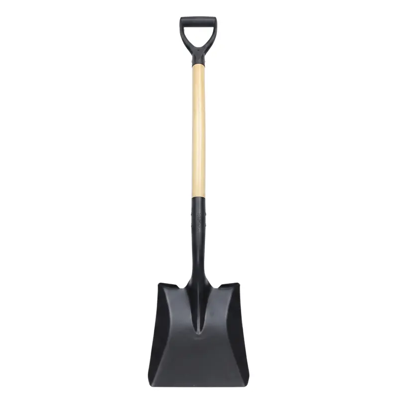 Garten-Schaufel mit flachem Rand, Stahlblatt und geformtem D-Griff 2