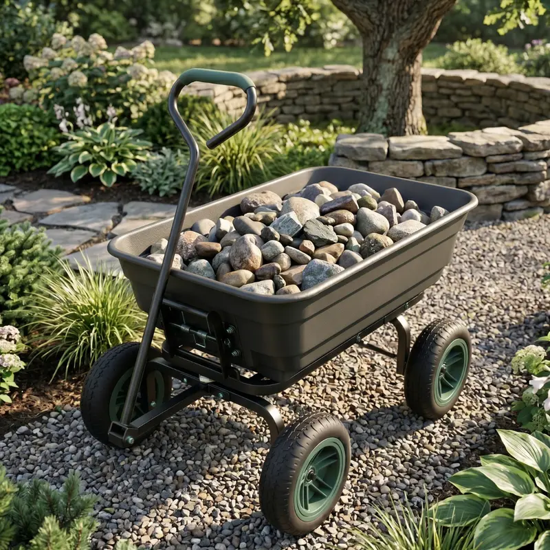 Gartenumkippwagen mit Stahlrahmen, Tragfähigkeit 272 kg