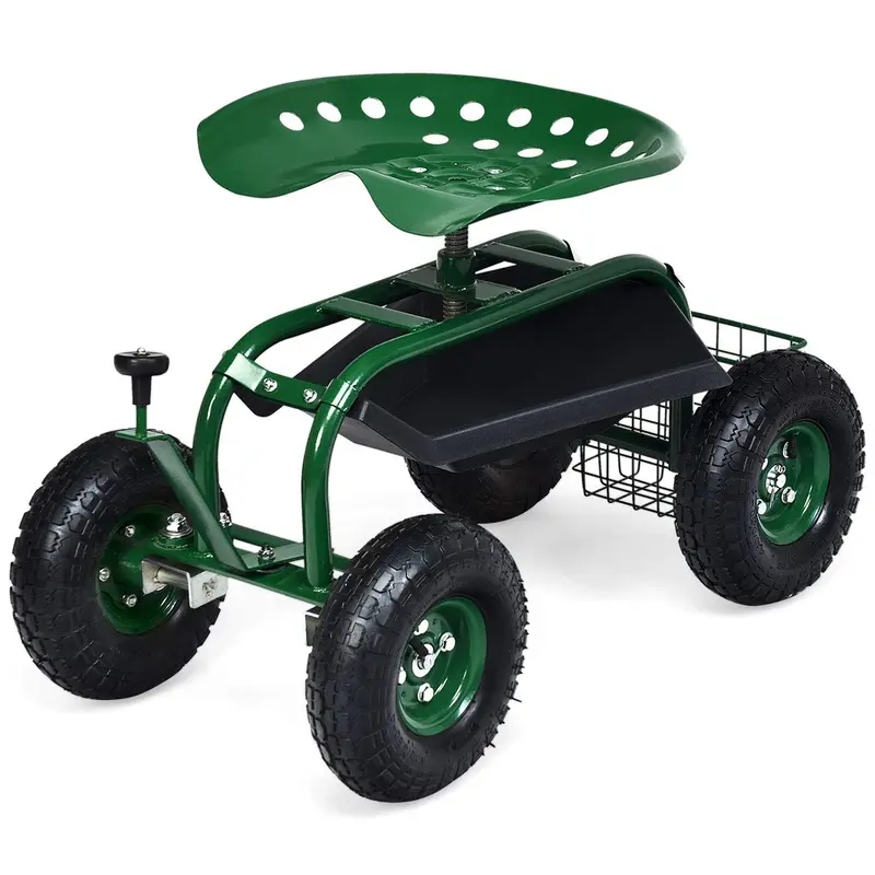 Gartenwagen mit Arbeitssitz und Rädern, Terrassenwagen/Scooter fürs Pflanzen