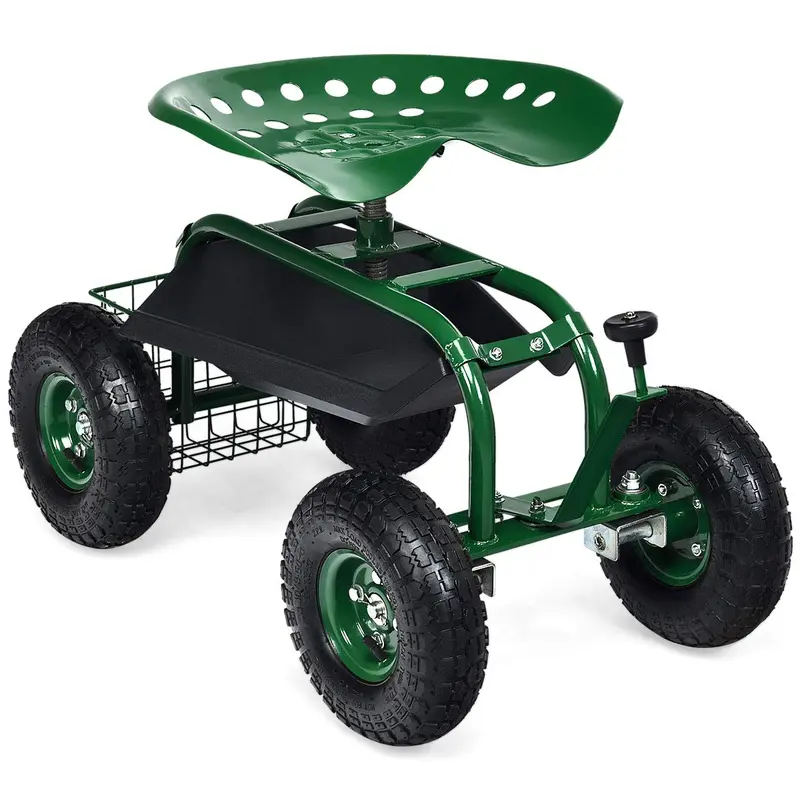Gartenwagen mit Arbeitssitz und Rädern, Terrassenwagen/Scooter fürs Pflanzen