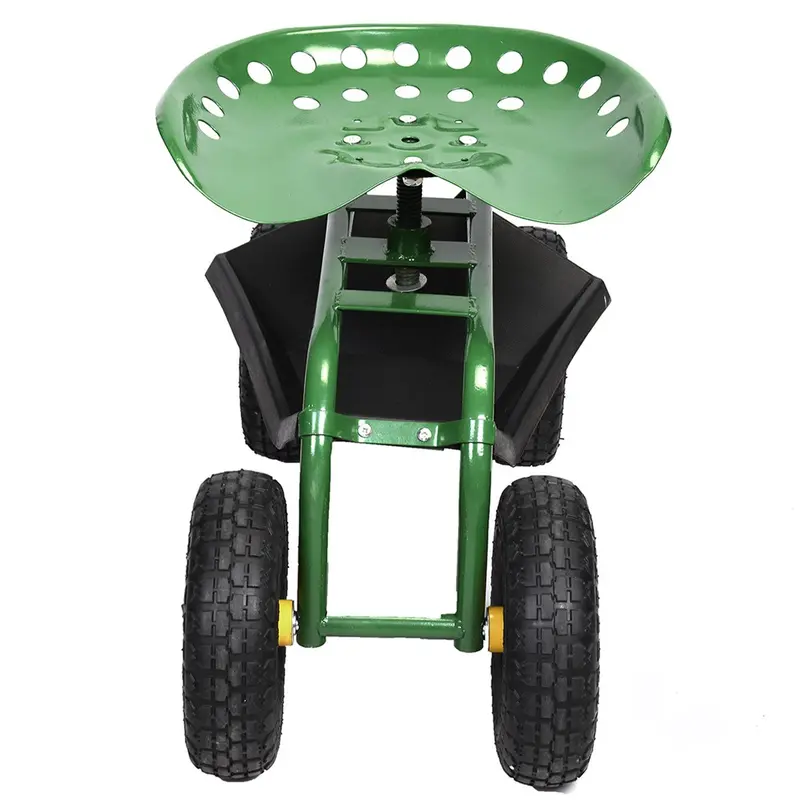 Gartenwagen mit Roll-Sitz für Außenbereich – Für Rasen, Hof, Terrasse und Pflanzarbeiten