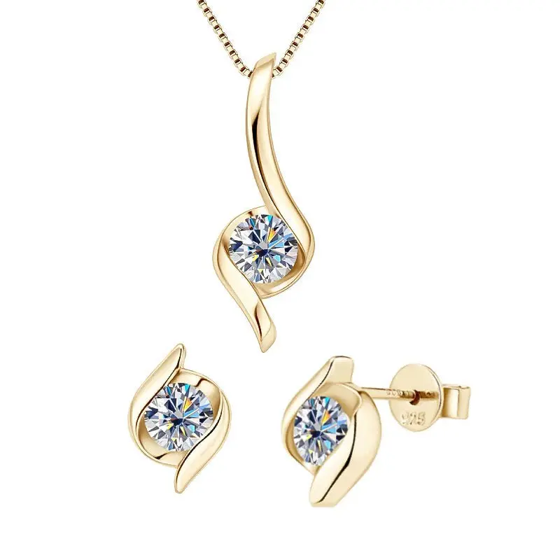 Gedrehtes Moissanit-Schmuckset