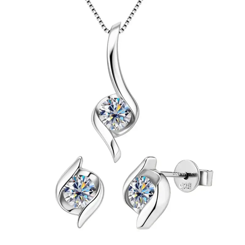 Gedrehtes Moissanit-Schmuckset