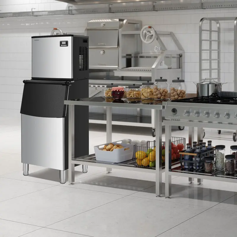 Gesplittete gewerbliche Eis-Maschine, 160 kg/24 h, vollautomatische vertikale industrielle modulare Eismaschine mit großem Lagereimer (90 kg) 2