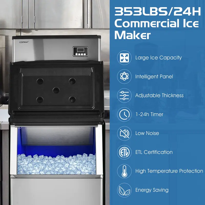 Gesplittete gewerbliche Eis-Maschine, 160 kg/24 h, vollautomatische vertikale industrielle modulare Eismaschine mit großem Lagereimer (90 kg)