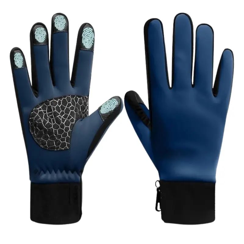 Gesteppte Winterhandschuhe mit Touchscreen-Fingerspitzen und Silikonhandfläche