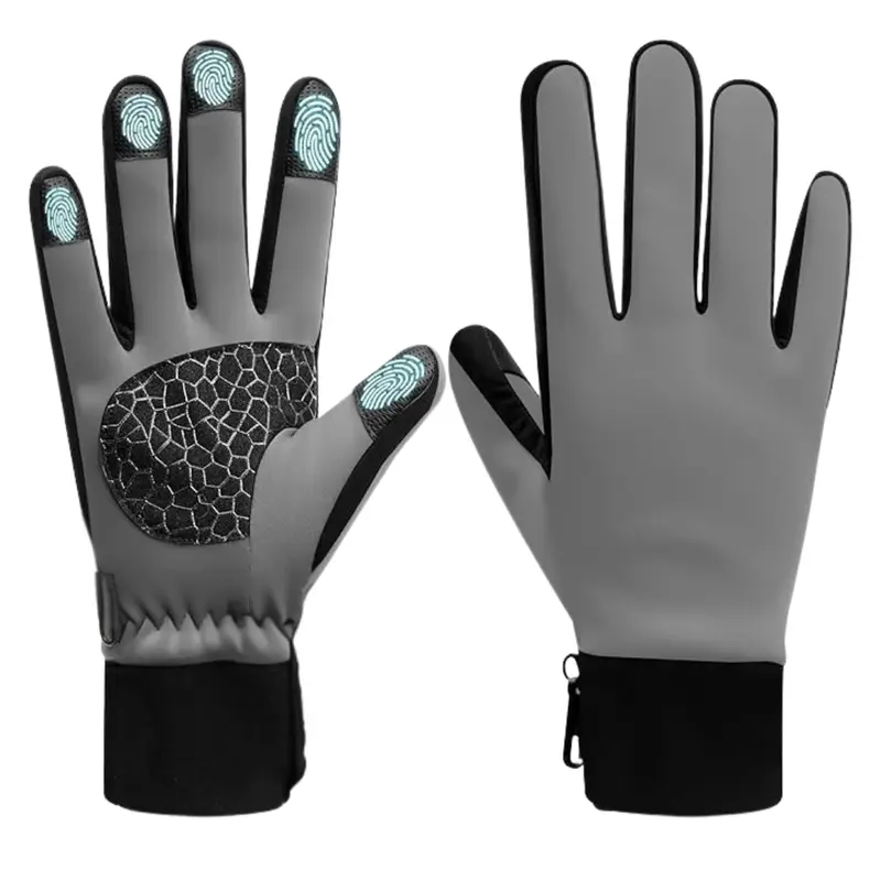 Gesteppte Winterhandschuhe mit Touchscreen-Fingerspitzen und Silikonhandfläche