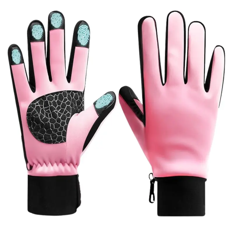 Gesteppte Winterhandschuhe mit Touchscreen-Fingerspitzen und Silikonhandfläche