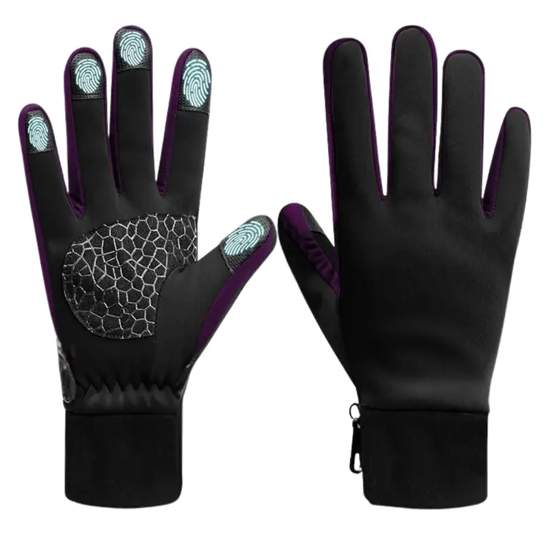 Gesteppte Winterhandschuhe mit Touchscreen-Fingerspitzen und Silikonhandfläche