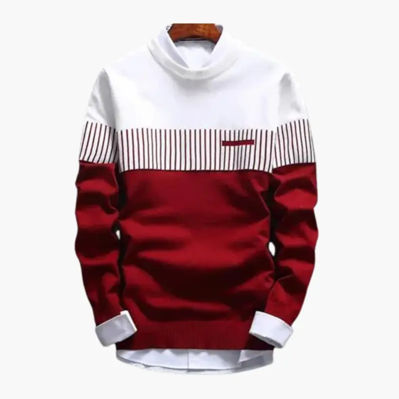 Gestreifter Strickpullover für Herren – Rundhalsausschnitt
