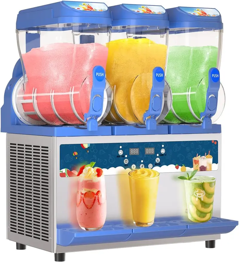 Gewerbliche Slushy-Maschine – 1000 W, 30-Liter-Tanks, Slush-Maker mit hochwertigem Edelstahl 304, ideal für Margaritas und andere Erfrischungsgetränke in Bars, Cafés und Restaurants