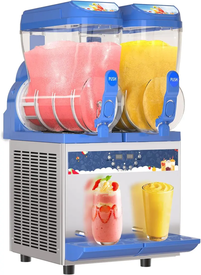 Gewerbliche Slushy-Maschine – 1000 W, 30-Liter-Tanks, Slush-Maker mit hochwertigem Edelstahl 304, ideal für Margaritas und andere Erfrischungsgetränke in Bars, Cafés und Restaurants