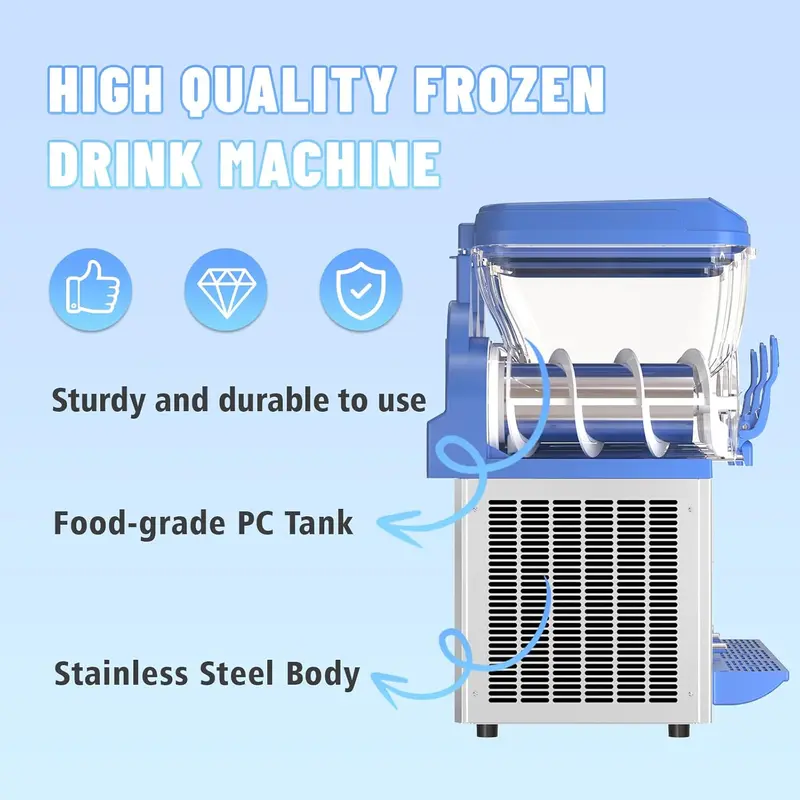 Gewerbliche Slushy-Maschine – 1000 W, 30-Liter-Tanks, Slush-Maker mit hochwertigem Edelstahl 304, ideal für Margaritas und andere Erfrischungsgetränke in Bars, Cafés und Restaurants