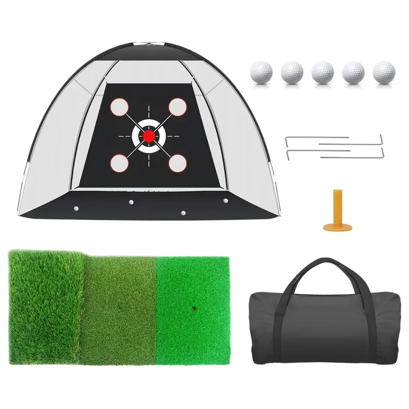 Golf-Trainingsnetz 10 × 7 ft mit Ziellmatte, Bällen und Tragetasche