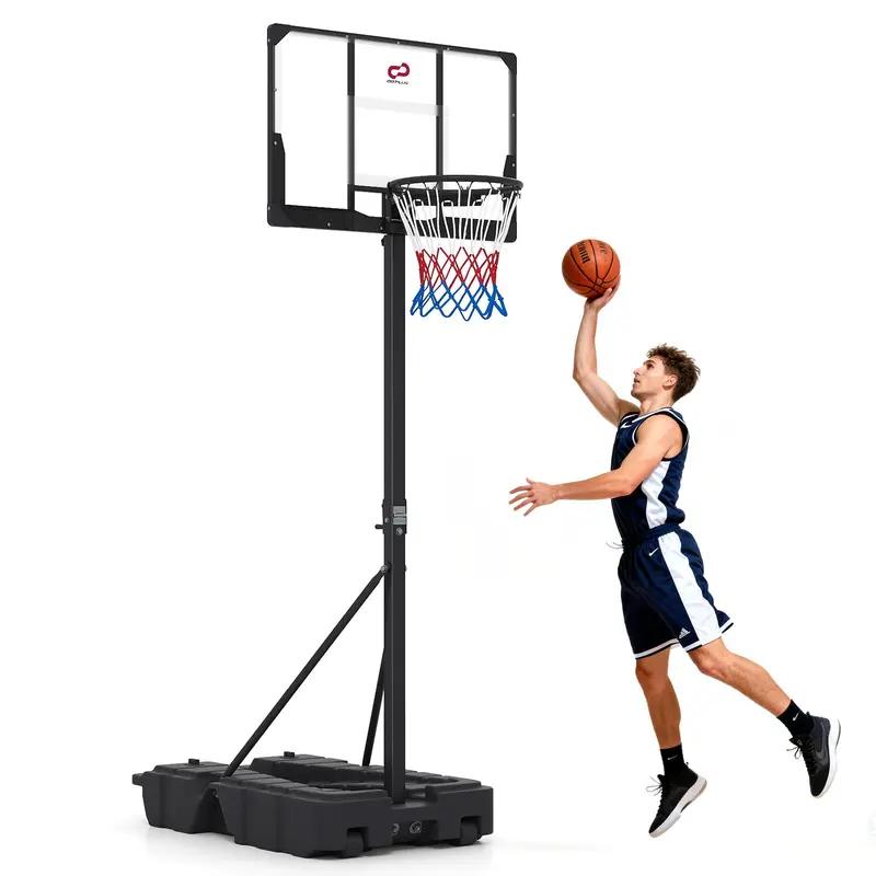 Goplus 10 FT stufenlos verstellbares Basketballkorb-System mit füllbarer Basis