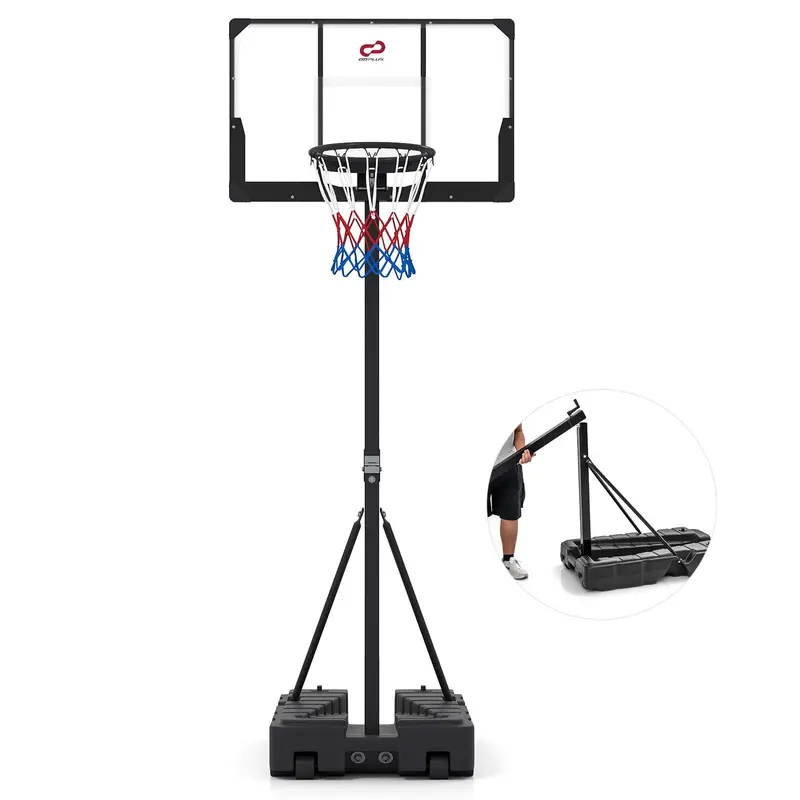 Goplus 10 FT stufenlos verstellbares Basketballkorb-System mit füllbarer Basis