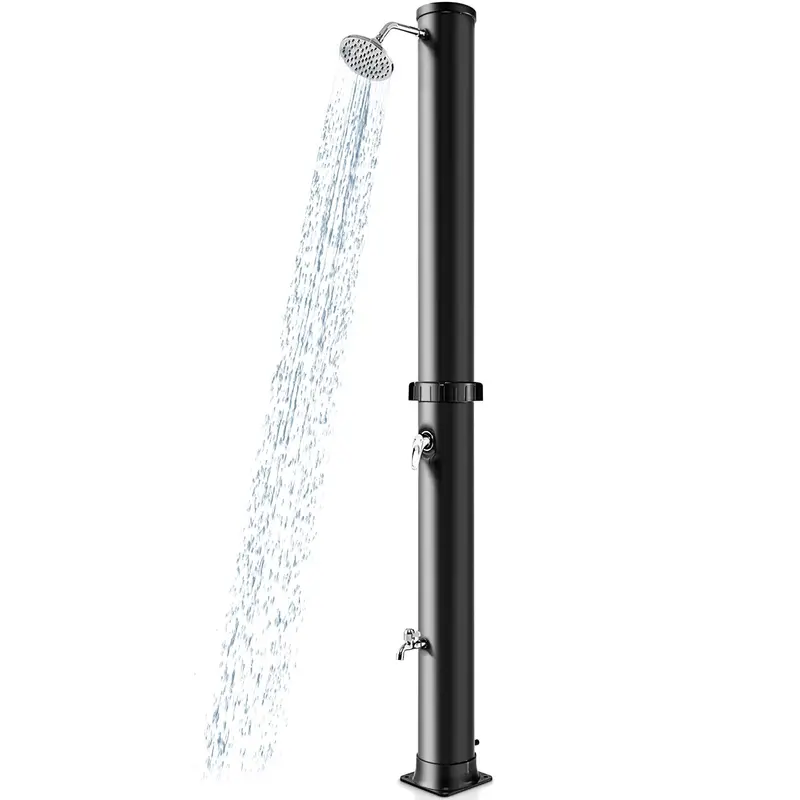 GoPlus 10-Gallonen-Solar-Dusche für den Außenbereich, freistehende Garten- und Pool-Dusche mit 2,2 m Höhe und schwenkbarem Duschkopf 2