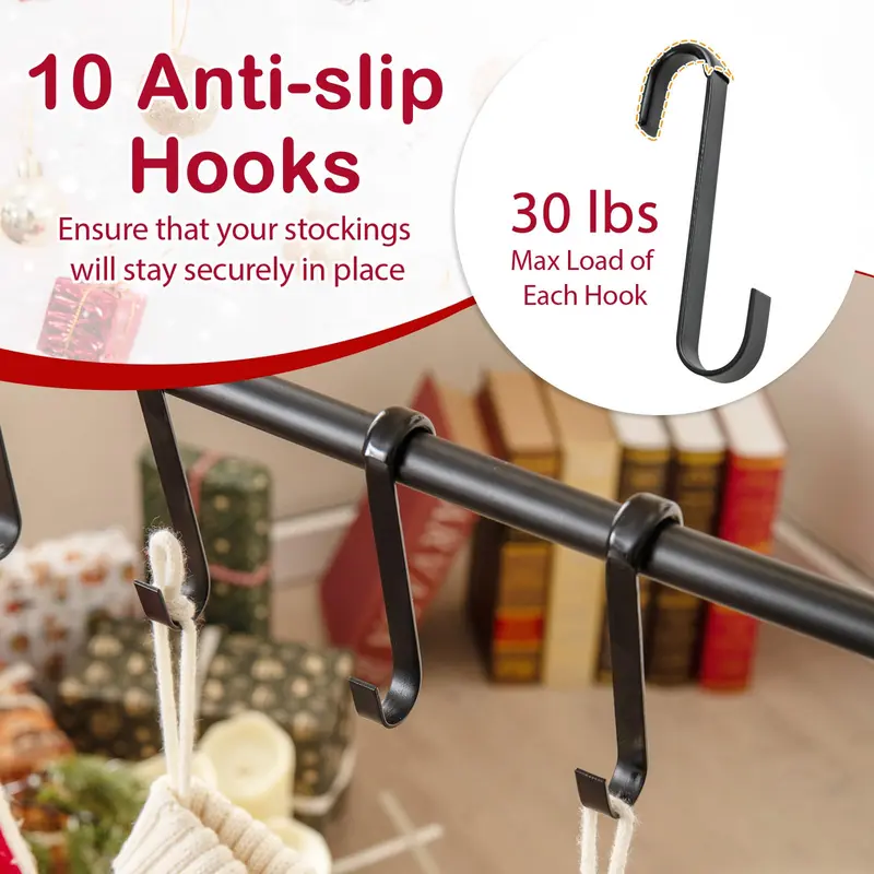 Goplus 10-Haken-Weihnachtsstrumpfhalter-Ständer auf Rollen