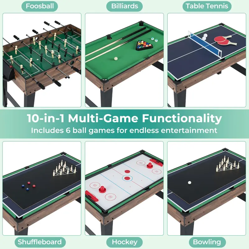 Goplus 10-in-1-Kombinations-Multi-Spiel-Tisch für gemütliche Spieleabende 2