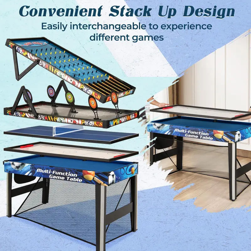 Goplus 10-in-1-Multi-Spiel-Tisch | 48"-Kombi-Spiel-Tisch für Spielzimmer, Partys und Familienabende
