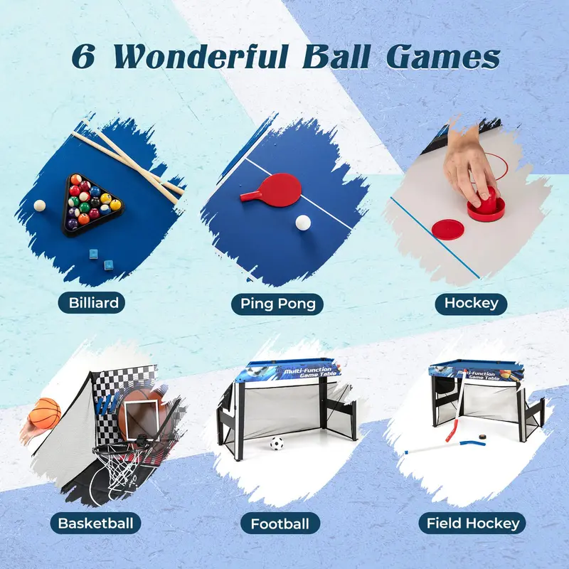 Goplus 10-in-1-Multi-Spiel-Tisch | 48"-Kombi-Spiel-Tisch für Spielzimmer, Partys und Familienabende