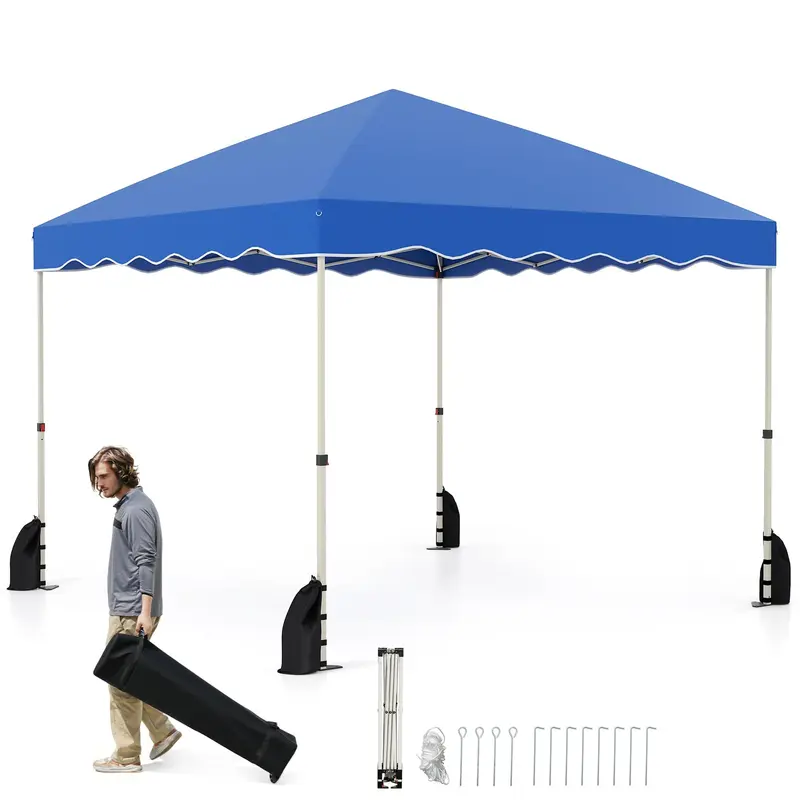 Goplus 10 x 10 ft Klapp-Zelt mit Rolltasche