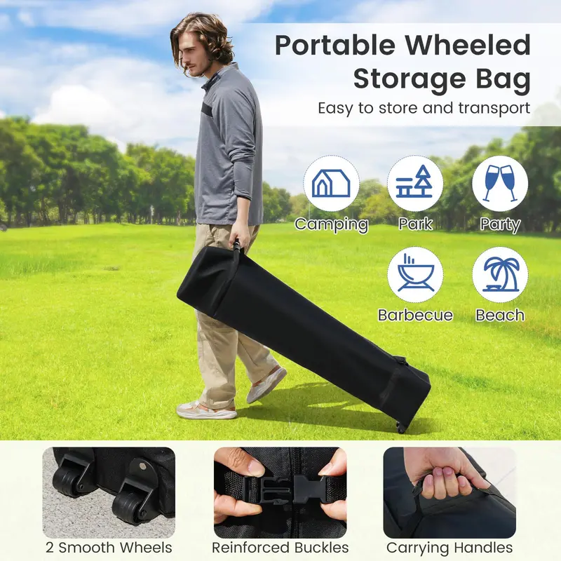 Goplus 10 x 10 ft Klapp-Zelt mit Rolltasche 2