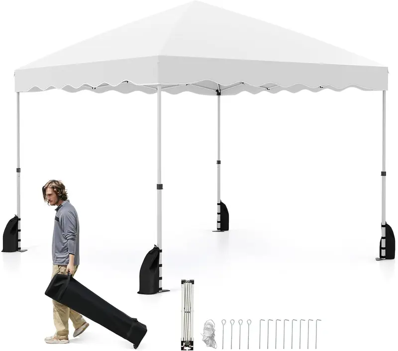 Goplus 10 x 10 ft Klapp-Zelt mit Rolltasche