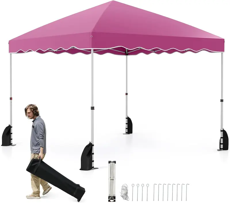 Goplus 10 x 10 ft Klapp-Zelt mit Rolltasche