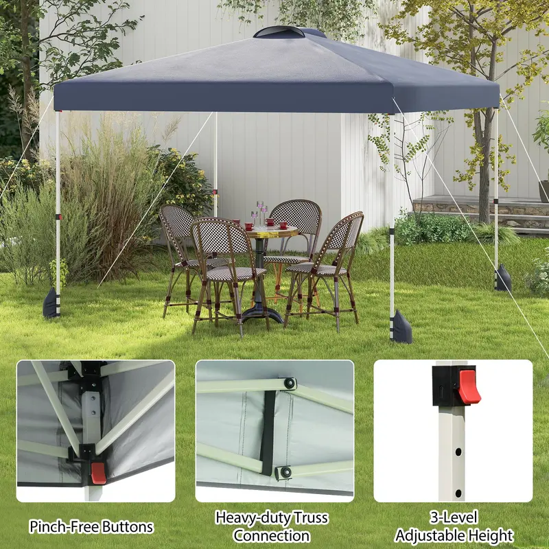 Goplus 10 x 10 ft Pop-up-Partyzelt mit einer Seitenwand und Rolltasche
