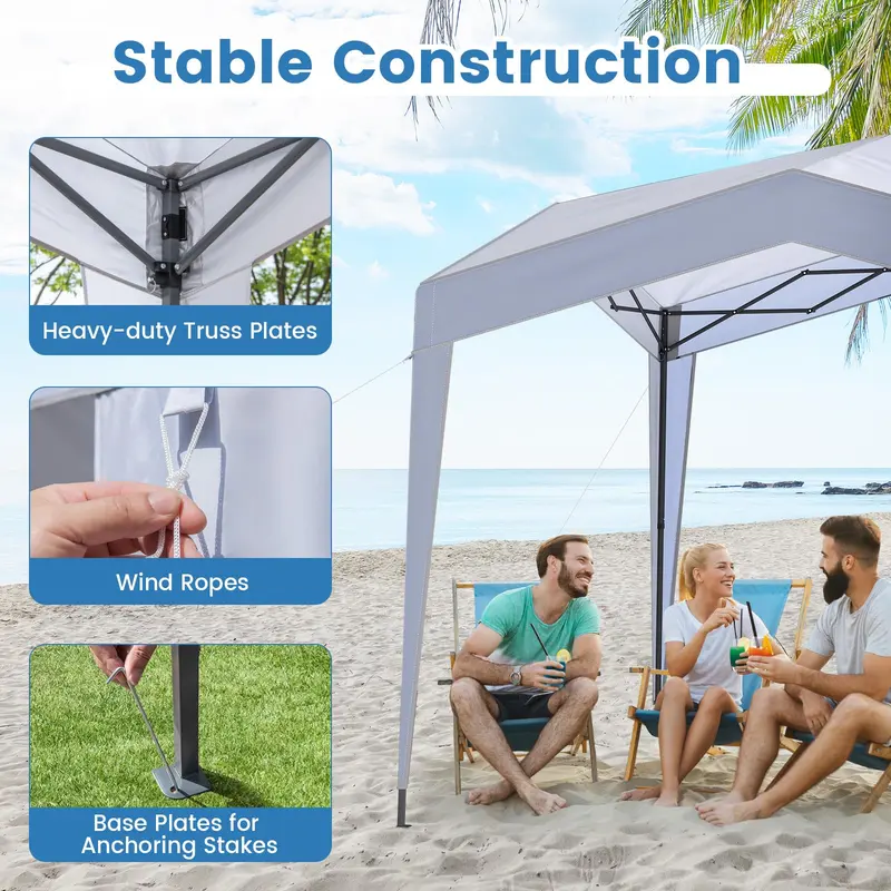 GoPlus 10 x 10 FT robustes, schnell aufbaubares Pavillon-Zelt mit erhöhtem Dach