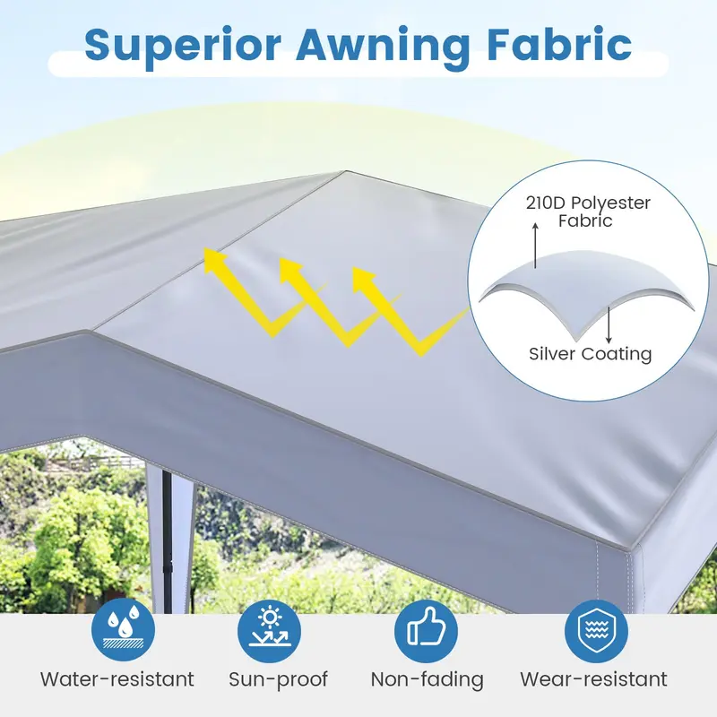 GoPlus 10 x 10 FT robustes, schnell aufbaubares Pavillon-Zelt mit erhöhtem Dach