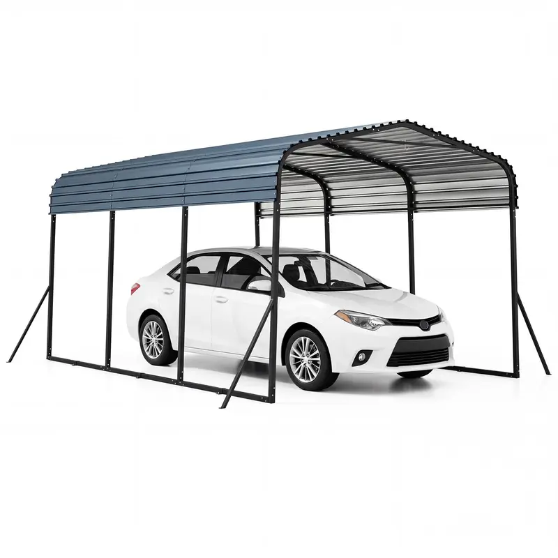 Goplus 10 x 14,5 ft schweres Carport für den Außenbereich – verzinktes Stahl-Garagen- und Fahrzeugzelt 2