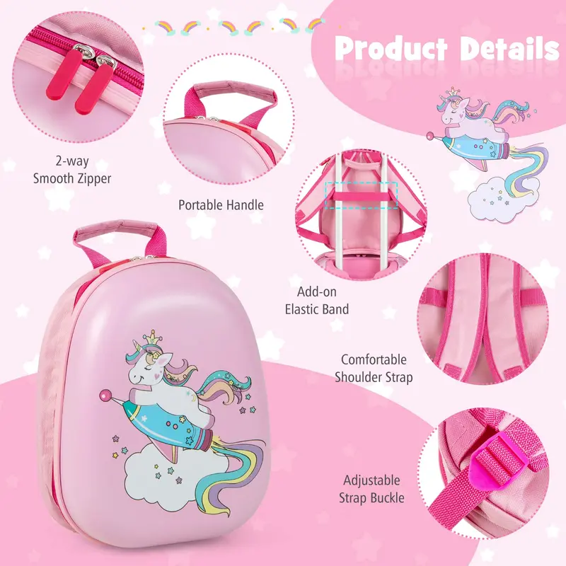 GoPlus 12"- und 18"-Kinder-Reisegepäck-Set in Rosa – Kinder-Koffer-Set