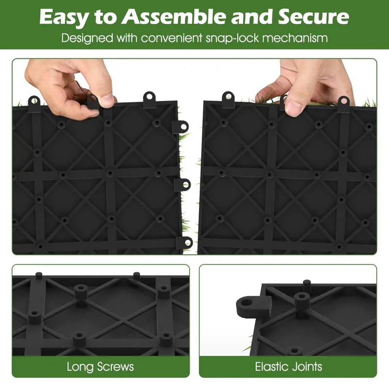 Goplus 12" x 12" Set aus 30 künstlichen Rasenfliesen