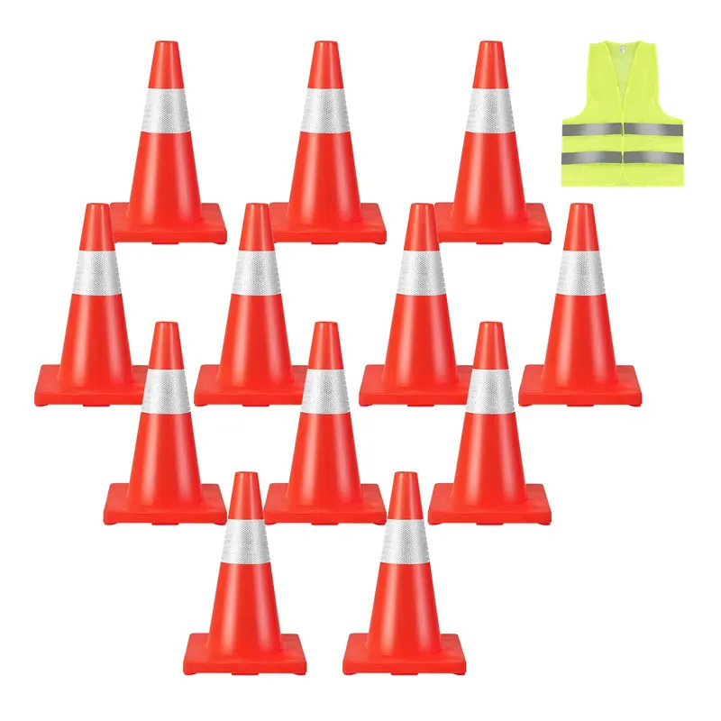 Goplus 12er-Pack Verkehrskegel aus PVC