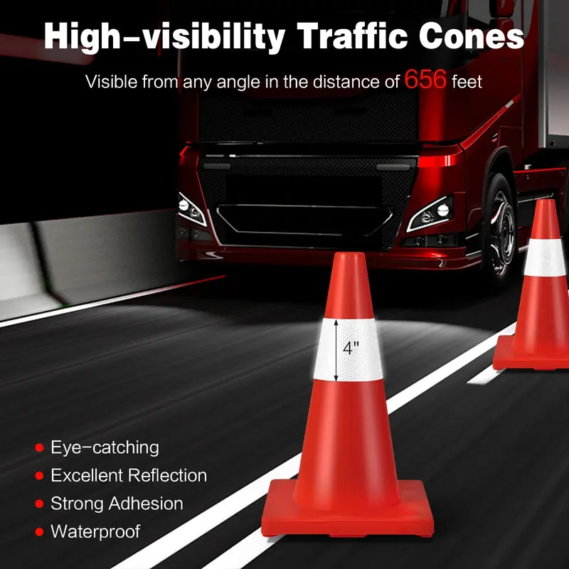 Goplus 12er-Pack Verkehrskegel aus PVC