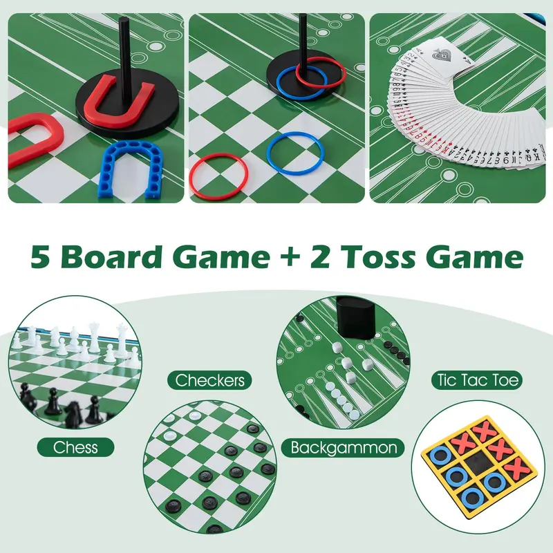 Goplus 14-in-1-Multi-Spiel-Tisch – Kombi-Spiel-Tisch mit Tischfußball, Airhockey, Billard, Tischtennis, Basketball, Schach, Dame, Bowling, Shuffleboard