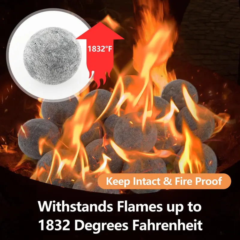 Goplus 15-Teiliges Keramikfaser-Feuerkugel-Set