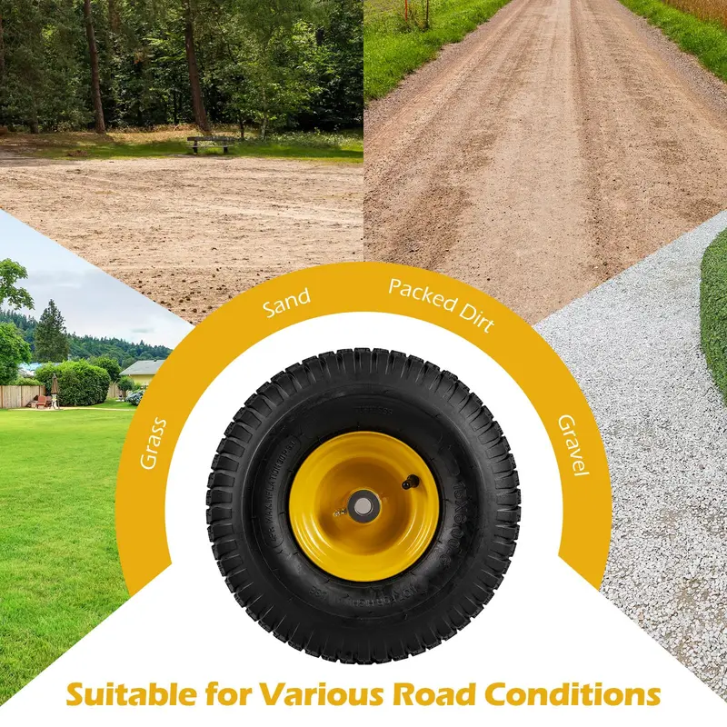 Goplus 15 x 6,00-6 Schlauchreifen mit Felgen (2er-Pack)