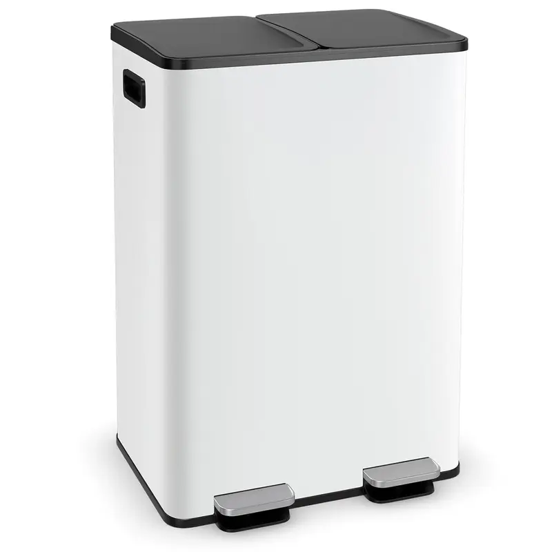 Goplus 16-Gallonen-(2×30-Liter)-Abfalleimer aus Edelstahl für die Küche