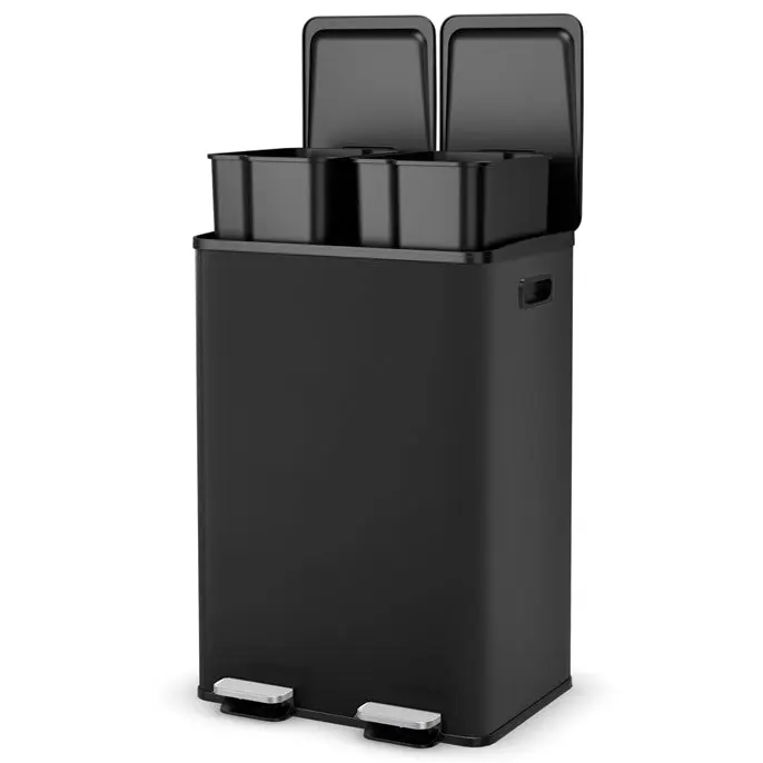 Goplus 16-Gallonen-(2×30-Liter)-Abfalleimer aus Edelstahl für die Küche