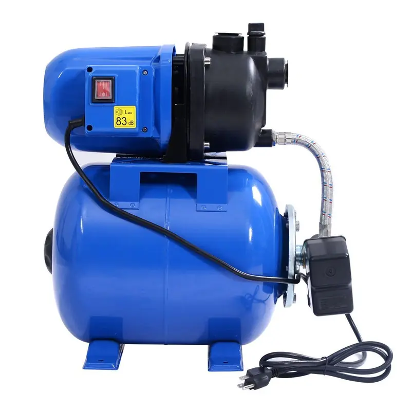 GoPlus 1,6-PS-Flachbrunnenpumpe mit Tank für Gartenbewässerung – Druckgesteuerte Haushalts-Pumpe mit 1.000 Gallonen pro Stunde