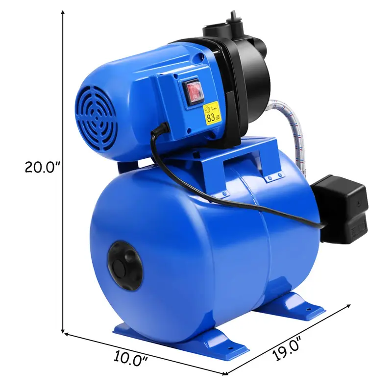 GoPlus 1,6-PS-Flachbrunnenpumpe mit Tank für Gartenbewässerung – Druckgesteuerte Haushalts-Pumpe mit 1.000 Gallonen pro Stunde