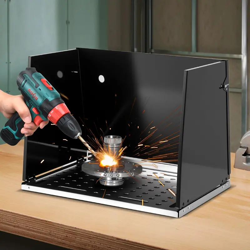 Goplus 17" x 20" tragbarer galvanisierter Metall-Arbeitstisch mit 3 Schutzplatten