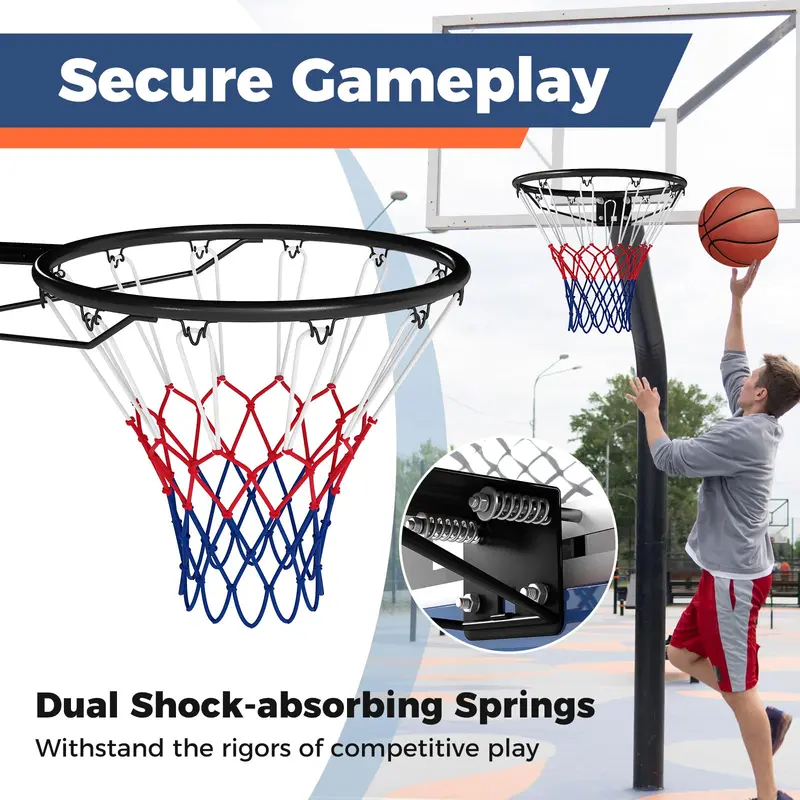 Goplus 18" Ersatz-Basketballkorb mit Allwetter-Netz und Doppelfeder 2