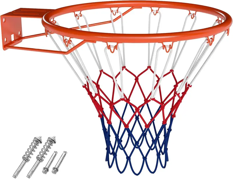 Goplus 18" Ersatz-Basketballkorb mit Allwetter-Netz und Doppelfeder