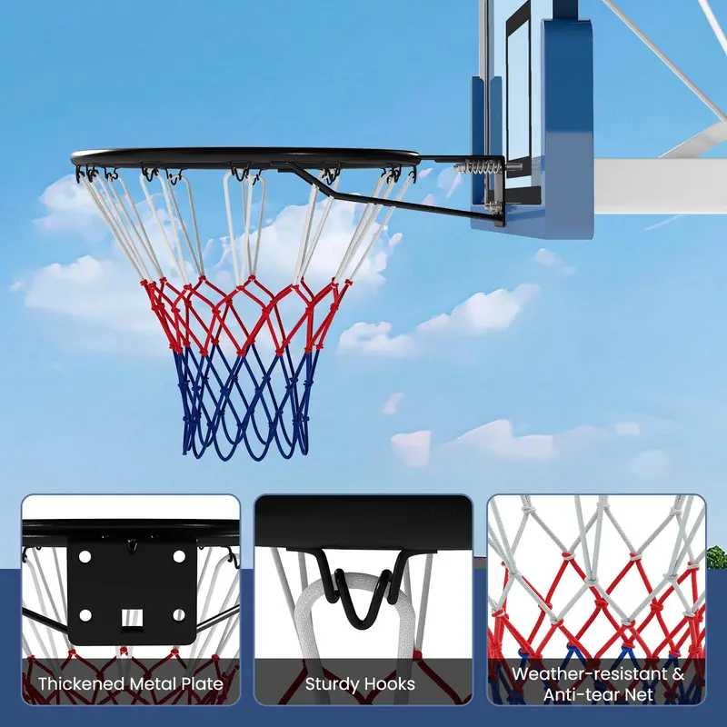 Goplus 18" Ersatz-Basketballkorb mit Allwetter-Netz und Doppelfeder