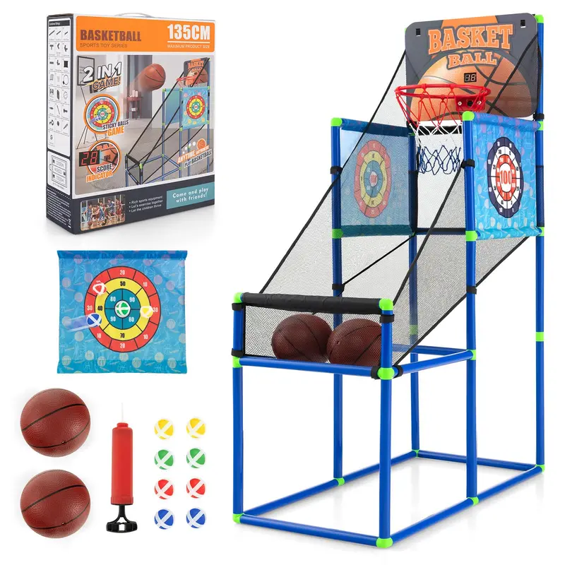 GoPlus 2-in-1 Basketballspiel für Innen- und Außenbereich mit elektronischem Punktzähler und Soundeffekten